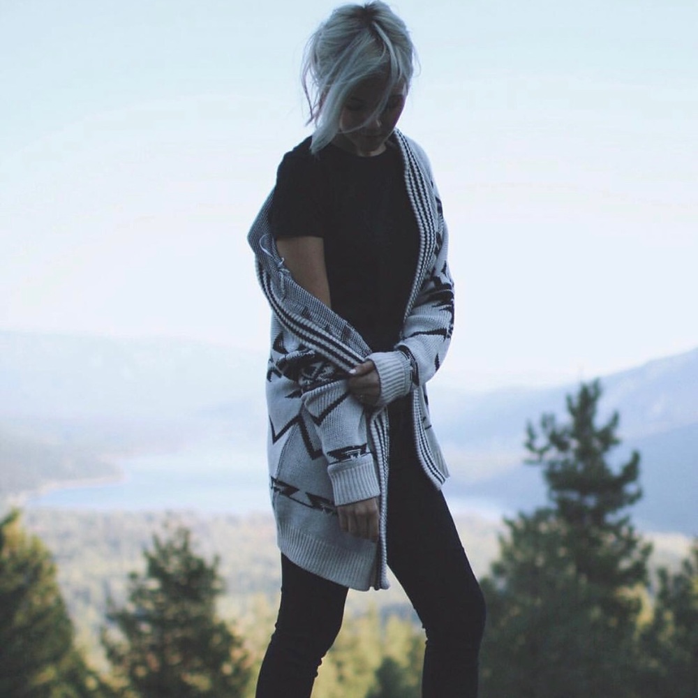 Open front hooded cardigan